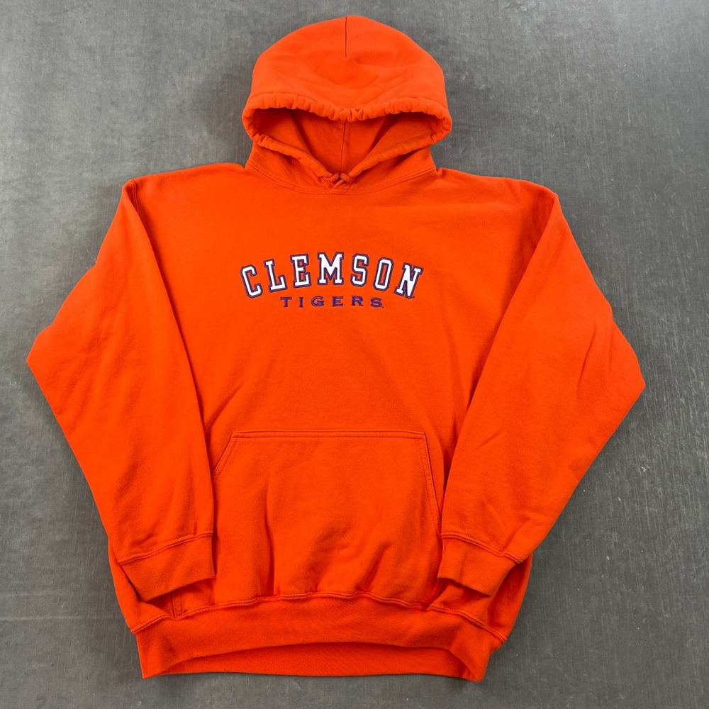 Clemson Tigers Camp David Mens Large Orange Hoodie Embroidered Pullover